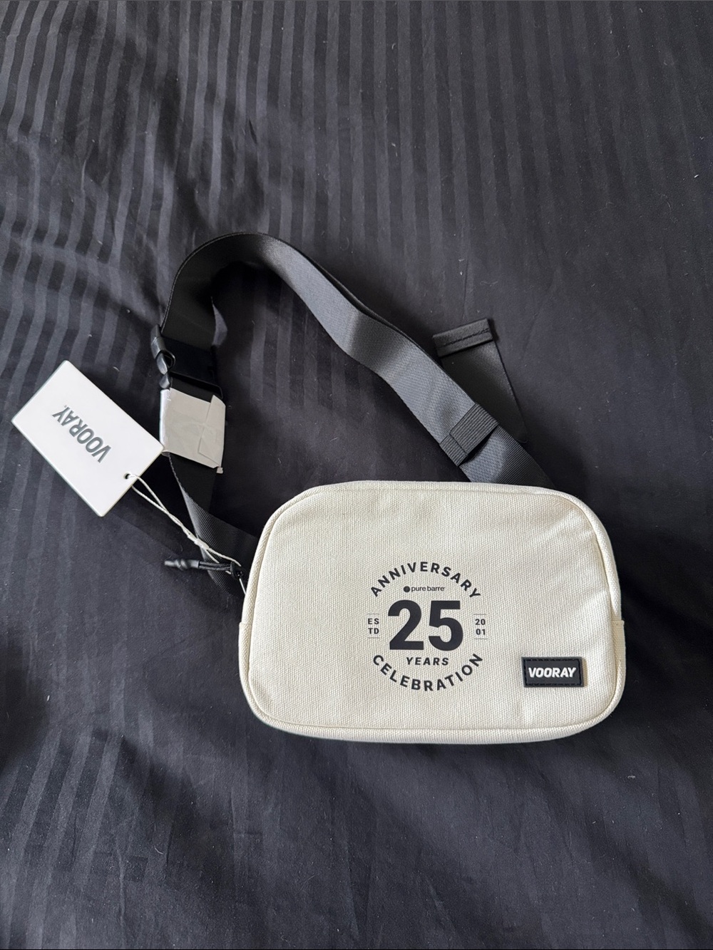Vooray Pure Barre 25th Anniversary Cream Crossbody/Belt Bag